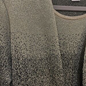 Alfred Dunner Metallic Black and Gray Gradient one piece Cardi-set